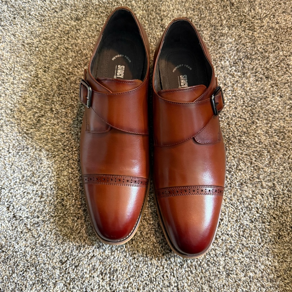 Men’s Stacy Adams Brown Leather Oxfords with Cap Toe